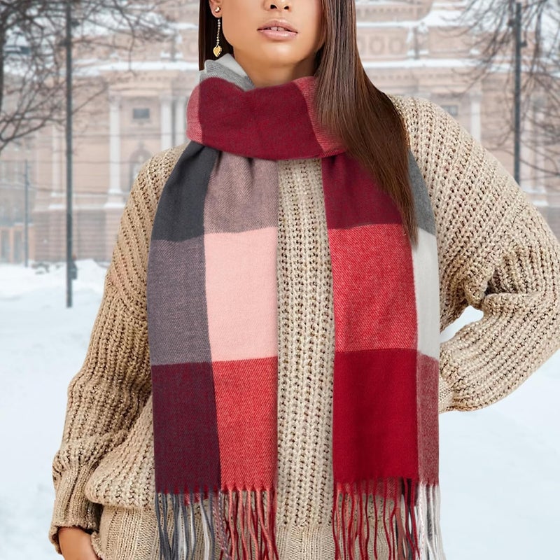 BLATIAL Store Womens Scarf Winter Blanket Large Scarves Thick Soft Warm Plaid Chunky Scarfs - Image 5